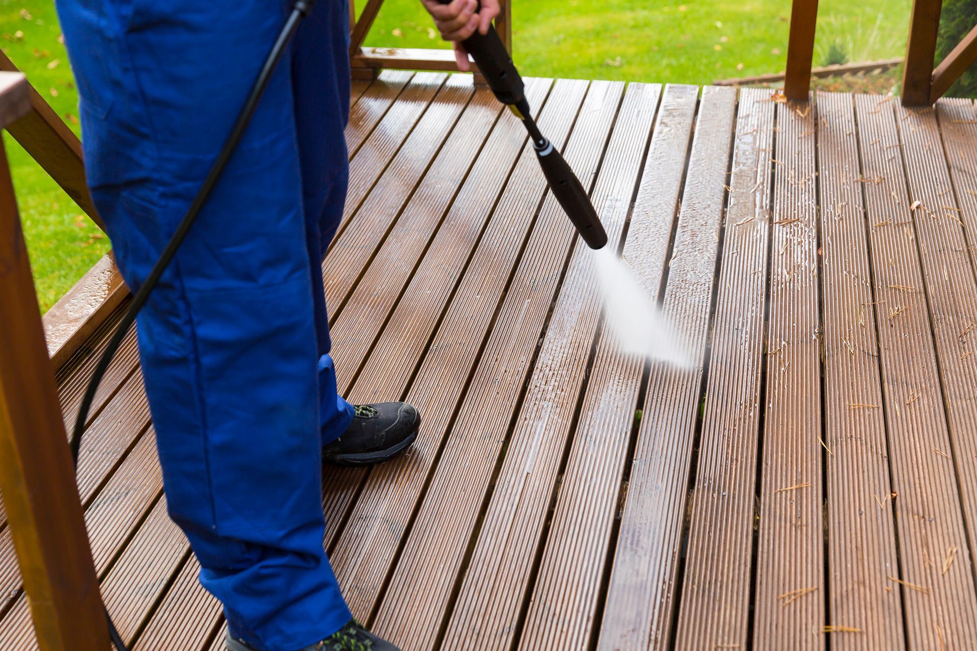 Pressure Washing the Deck