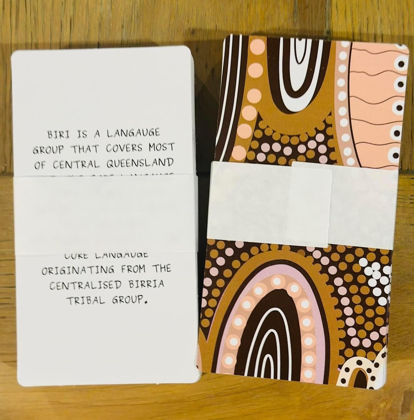 A card that says ' riki is a language group that covers most of central queensland ' on it