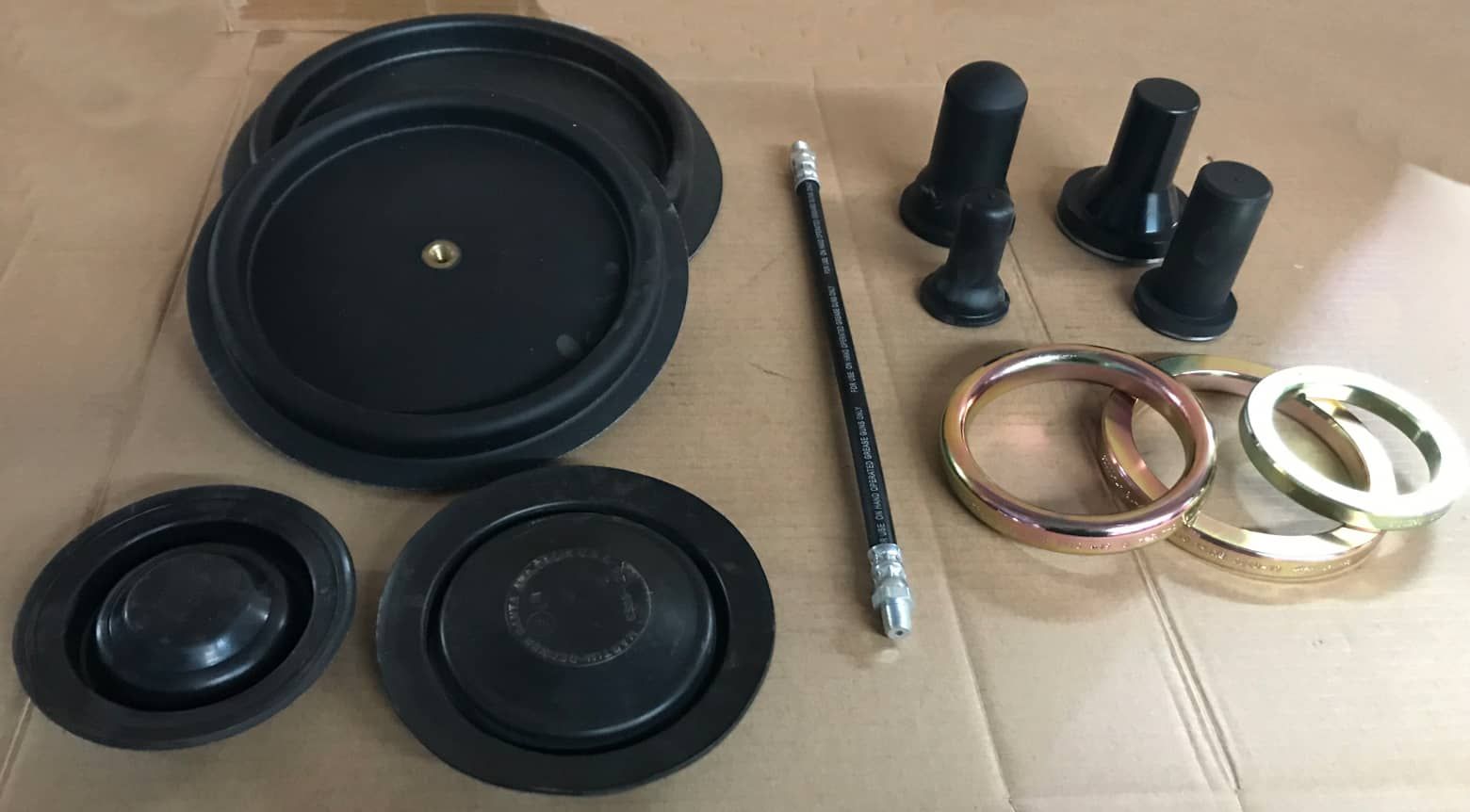 Fittings, Pulleys, Cleaning and Safety Gloves, Counters, Oil, and Hoses