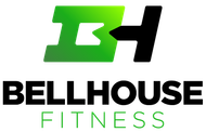 BELLHOUSE FITNESS logo with green and black &ldquo;BH&rdquo; icon and bold black text.