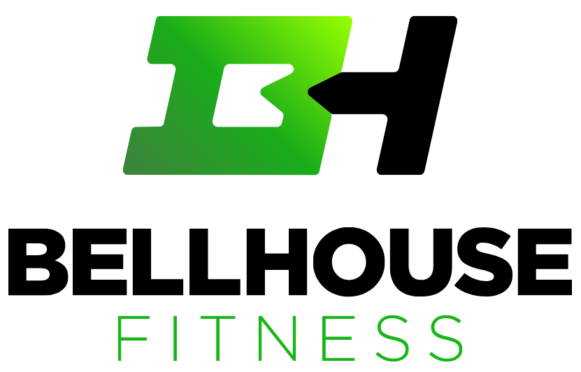 BELLHOUSE FITNESS logo with green and black &ldquo;BH&rdquo; icon and bold black text.