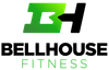 BELLHOUSE FITNESS logo with green and black &ldquo;BH&rdquo; icon and bold black text.