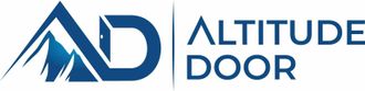 Logo with stylized AD initials with mountain graphic, next to