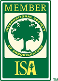 Green and gold ISA member logo with a tree and the words “International Society of Arboriculture”