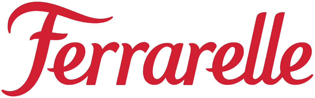 Logo Ferratelle in caratteri rossi.