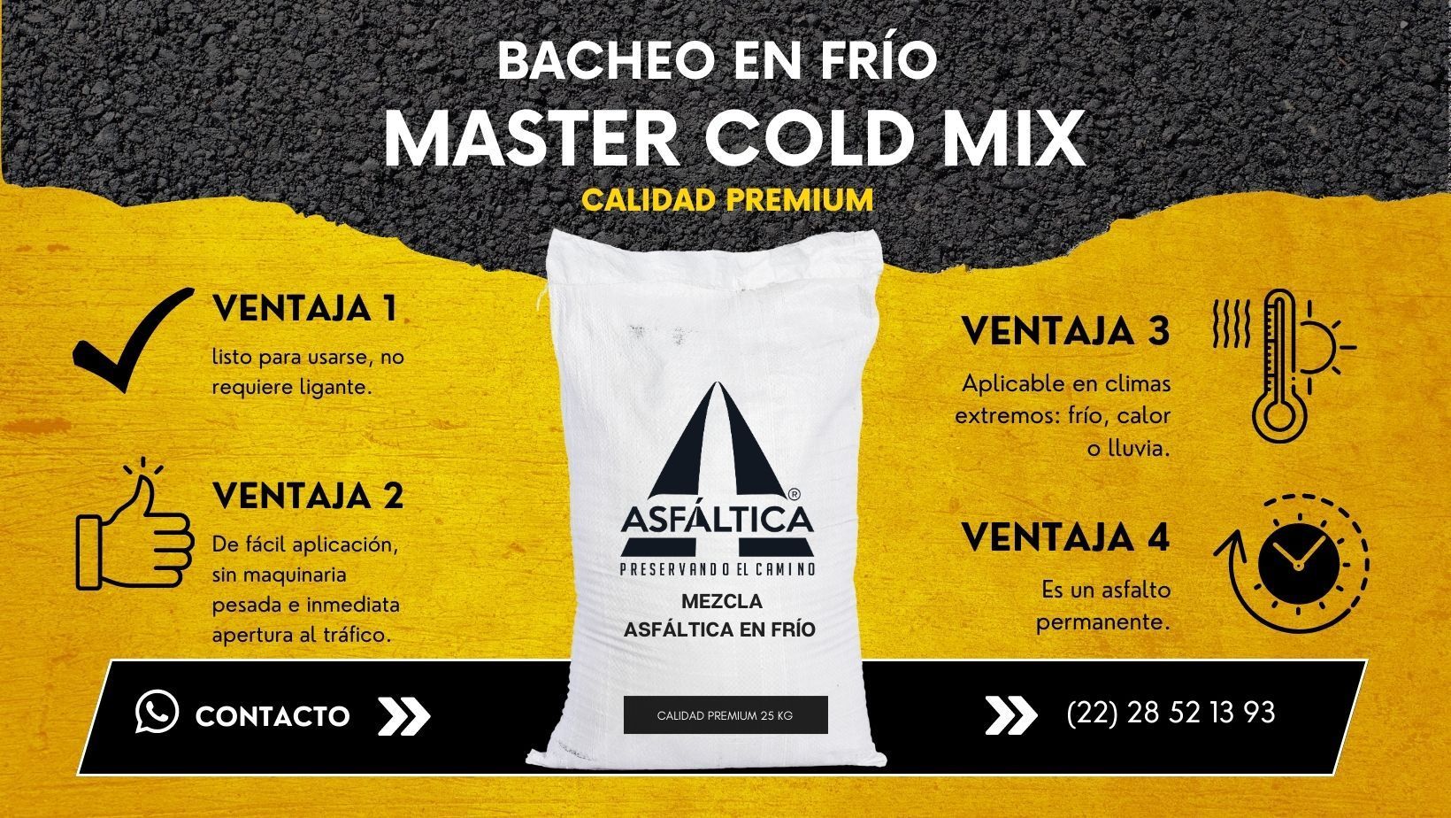 Ventajas del uso de asfalto en frío para bacheo y reparaciones