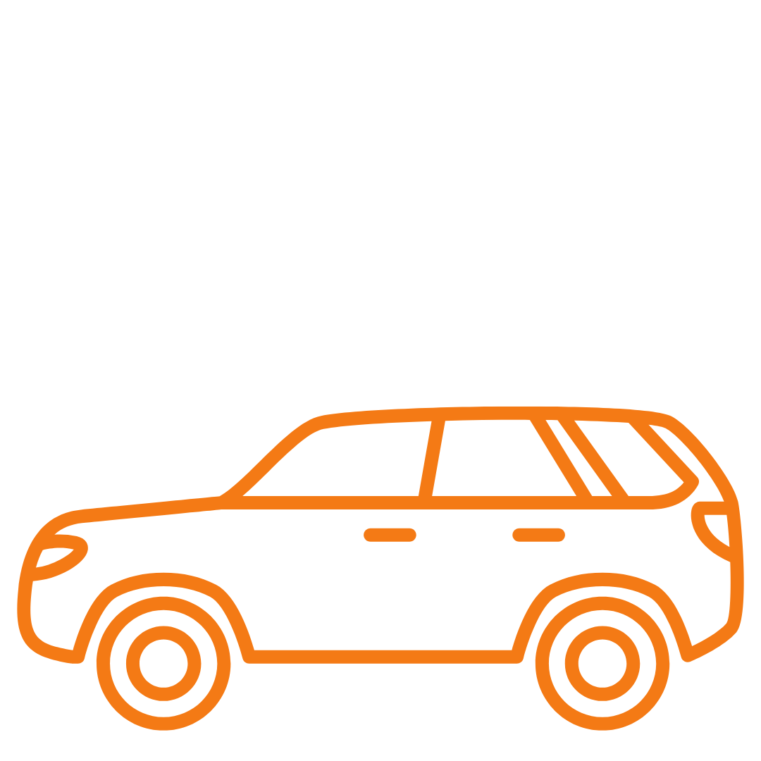 Orange outline of an SUV.