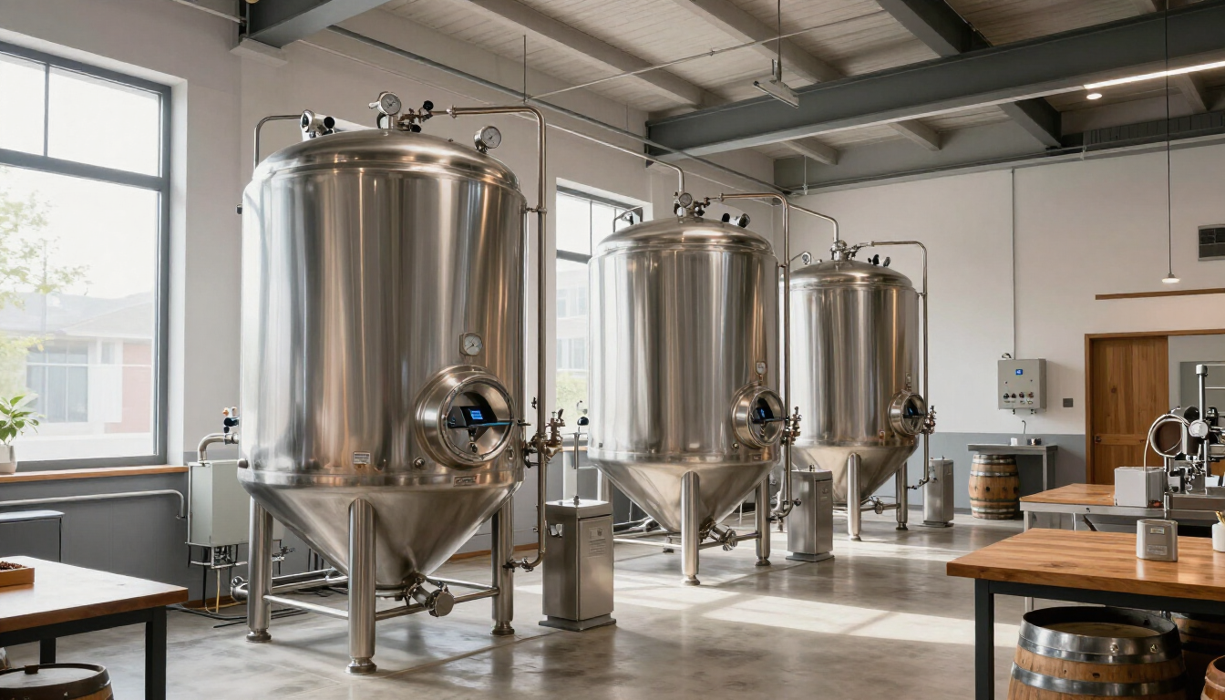 Interior of a craft brewery