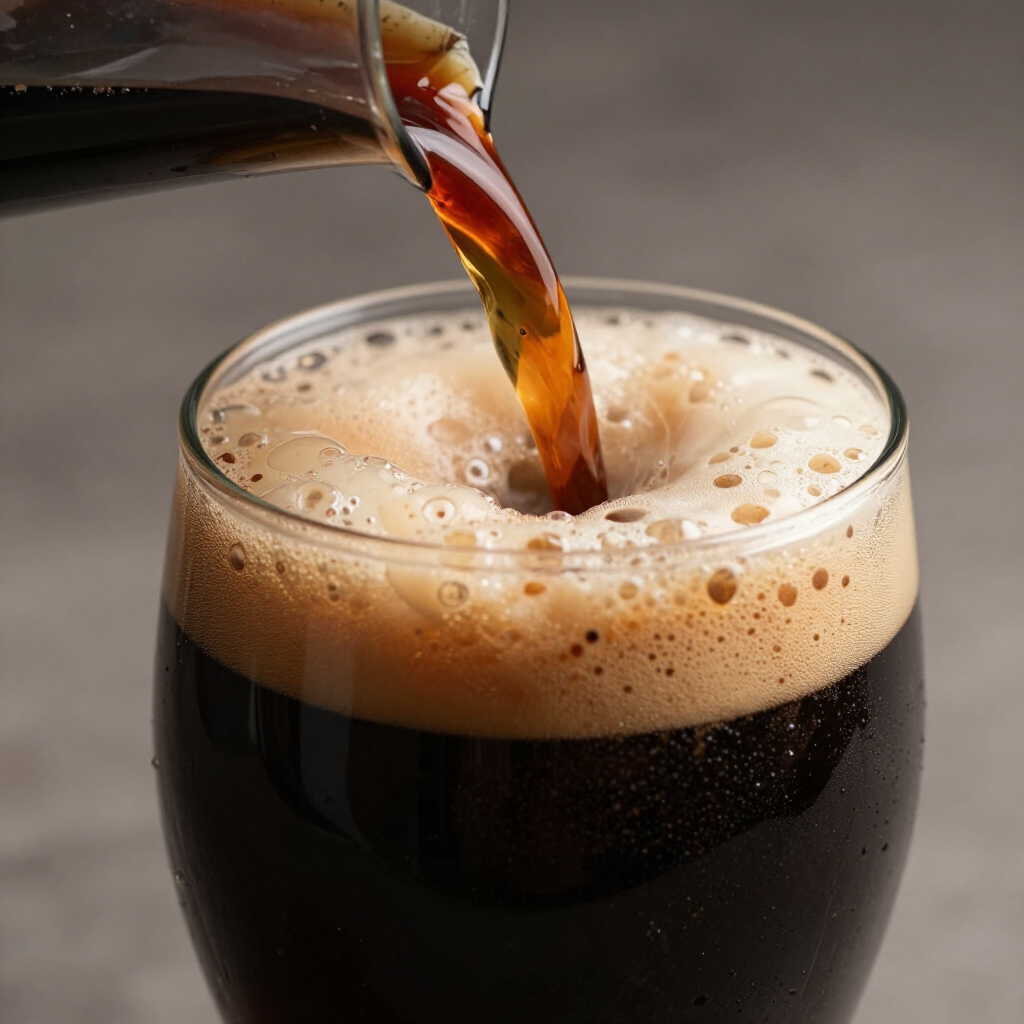 Pouring a thick pastry stout