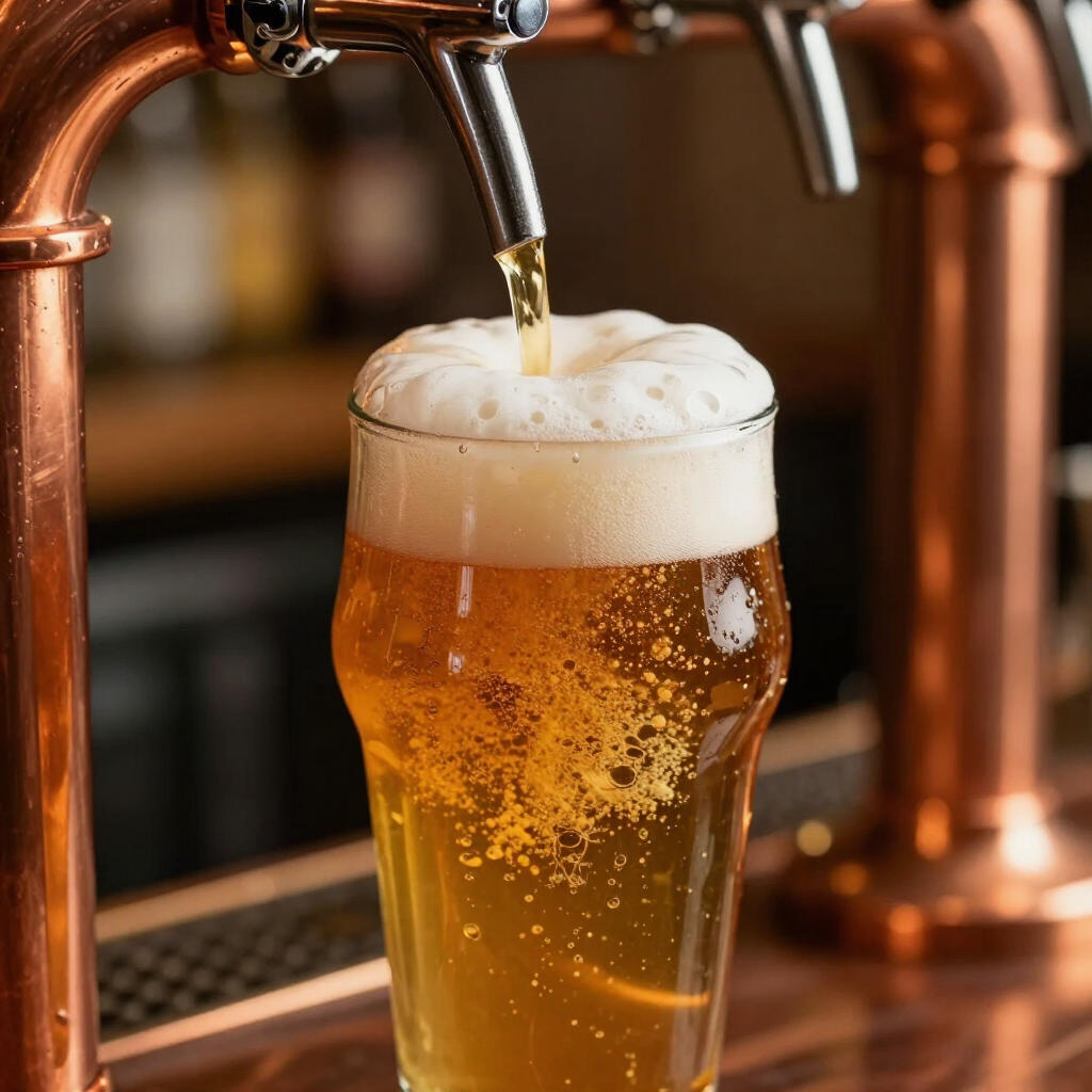 Idealnie nalane piwo z gęstą pianą w Taproom Wilanów