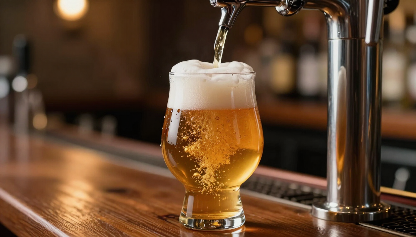 Nalewanie piwa kraftowego w Taproom Wilanów