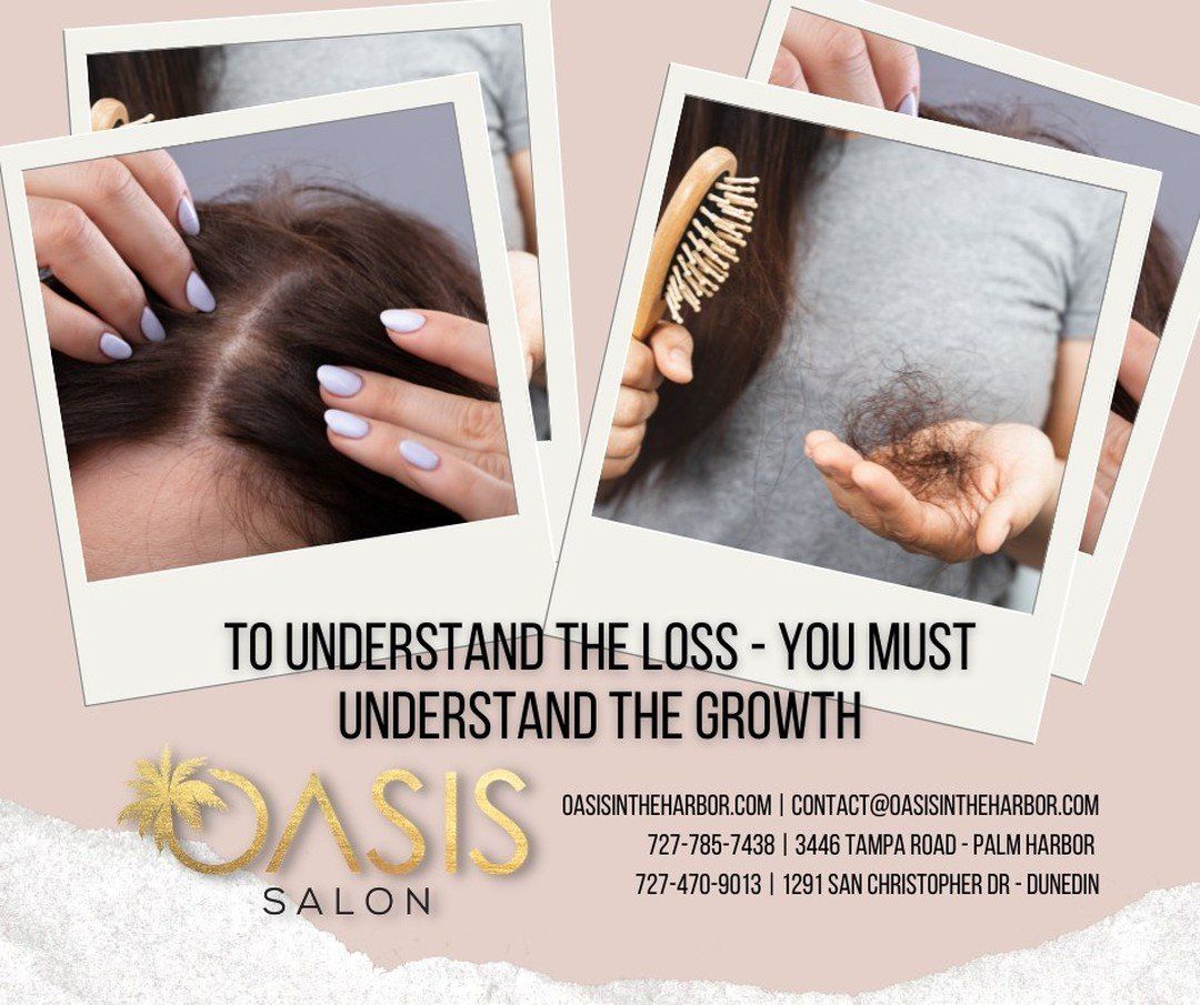 An advertisement for oasis salon shows a woman brushing her hair