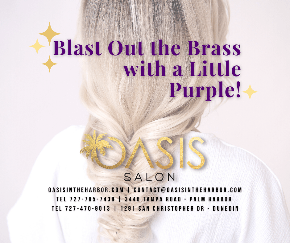 An ad for oasis salon shows a woman with blonde hair