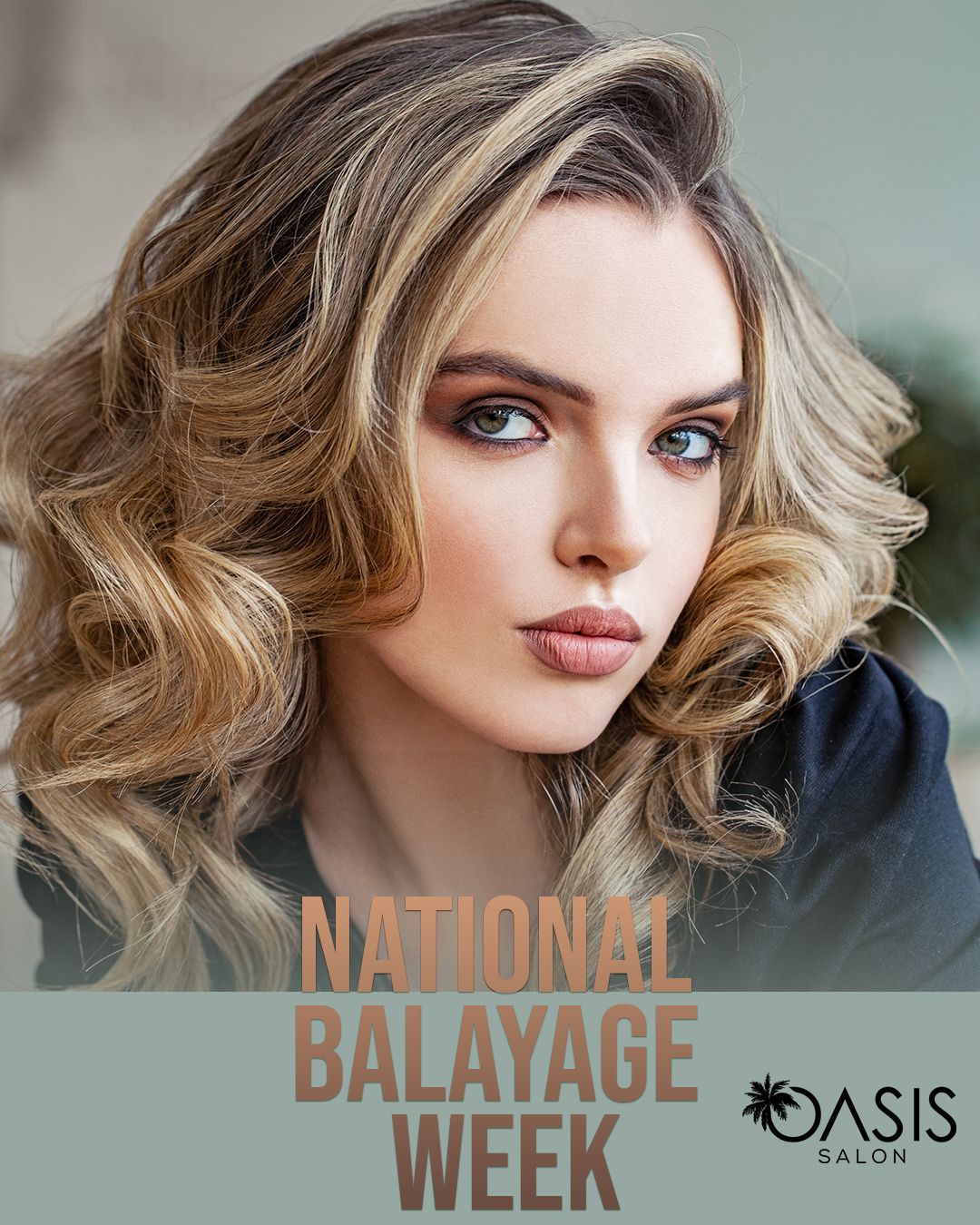 A poster for national balayage week shows a woman with long hair