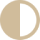 A circle with a half circle in the middle on a white background.