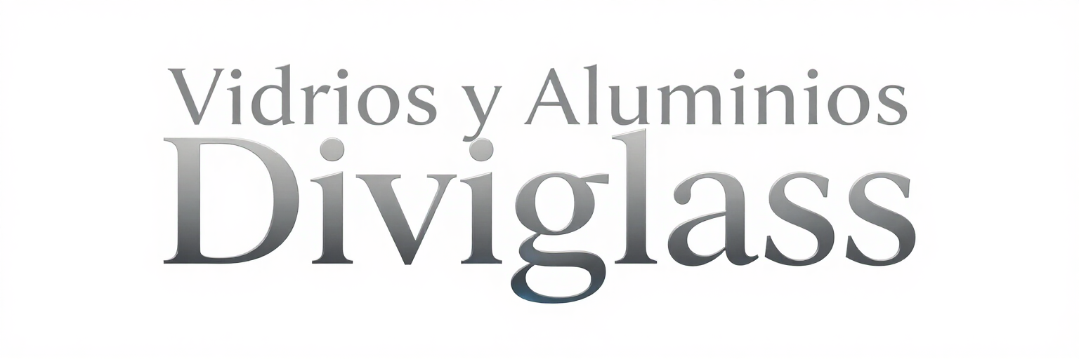 Logotipo de «Vidrios y Aluminios Diviglass» en texto gris sobre fondo blanco.