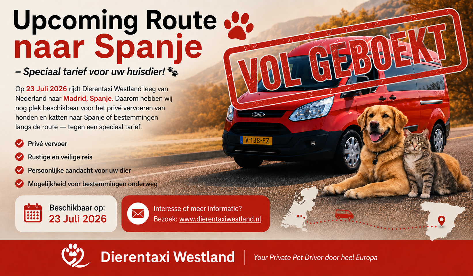 Upcoming Route naar Berlijn – Speciaal tarief voor uw huisdier!