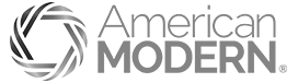A black and white logo for american modern