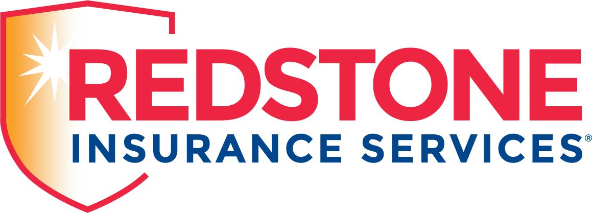 The redstone insurance services logo has a shield on it.