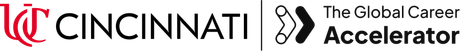 University of Cincinnati logo and The Global Career Accelerator logos