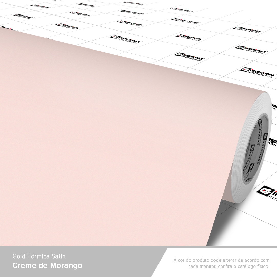 Um rolo de película adesiva de vinil rosa claro para renovação de móveis sobre um fundo quadriculado branco.