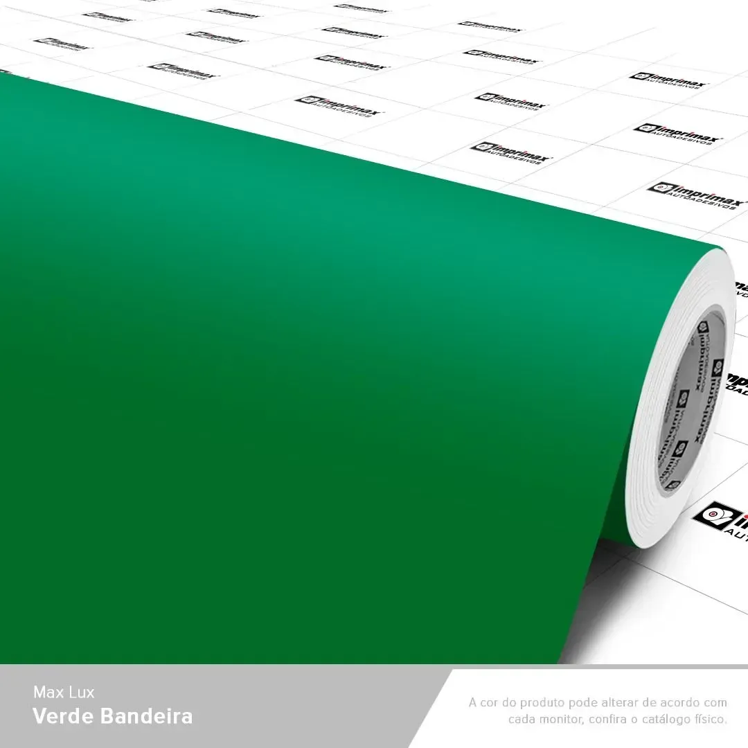 Um rolo de vinil adesivo verde, com a etiqueta
