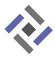 Gray and blue geometric design with a dark gray square center.