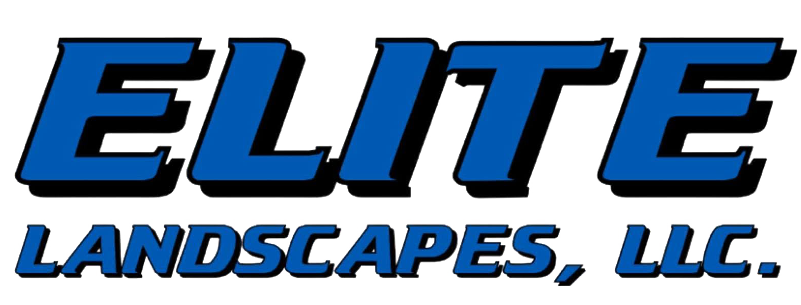 Elite Landscapes, LLC logo in blue and black text on a white background