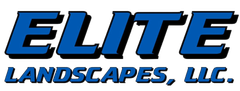 Elite Landscapes, LLC logo in blue and black text on a white background