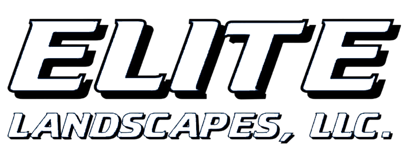 Elite Landscapes, LLC logo in bold black and white text