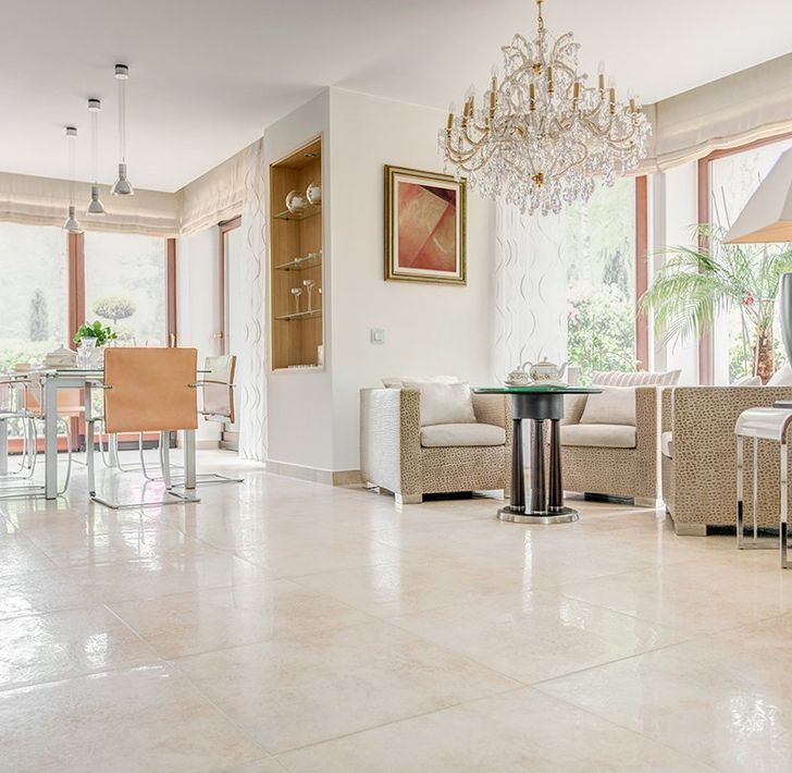House Interior With Tiles Flooring
