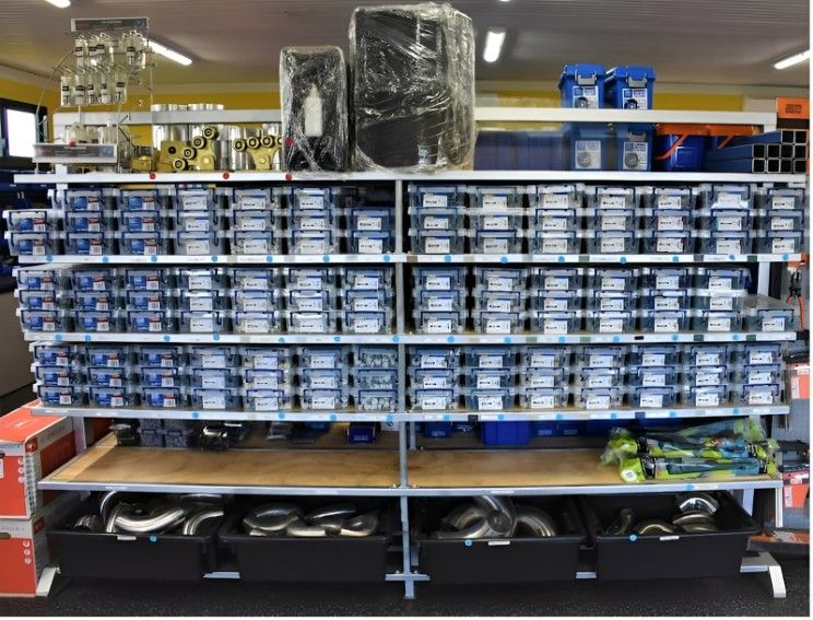 A Store Filled With Lots of Shelves and Bins — Top End Steel Supplies Darwin In Alice Springs, NT