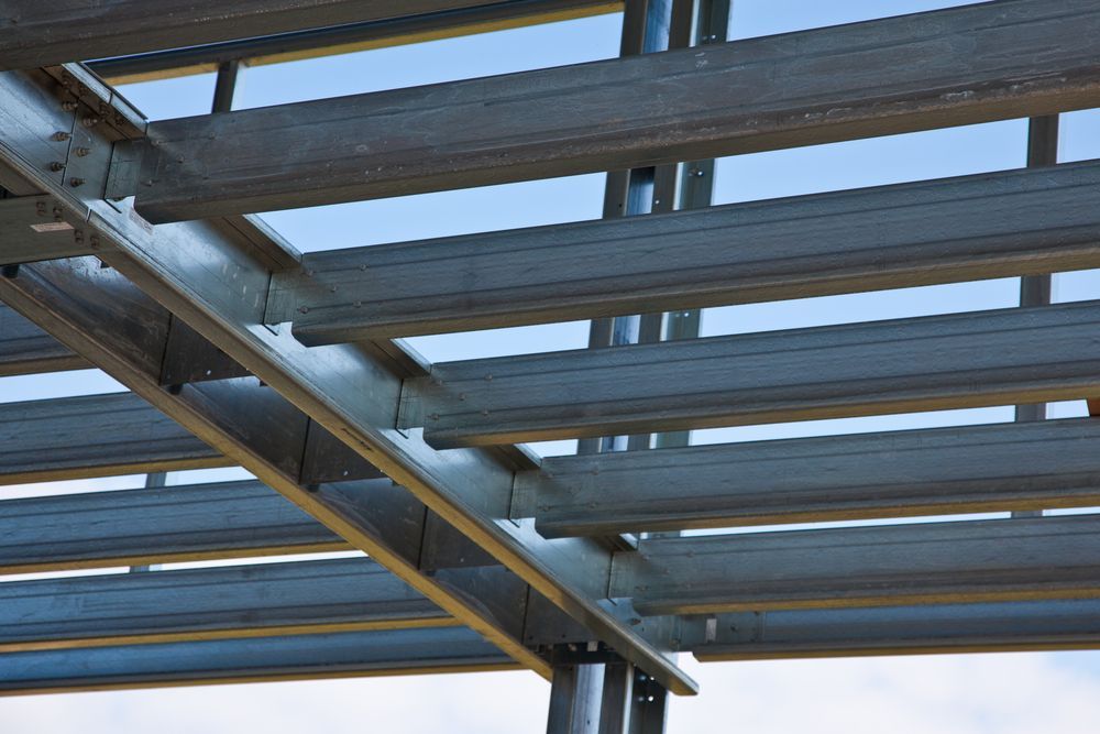 Steel Beams Forming a Building's Skeleton Against a Blue Sky — Top End Steel Supplies Darwin In Pinelands, NT