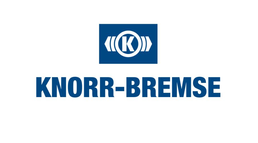 Logo Knorr-Bremse: logo rettangolare blu con la scritta