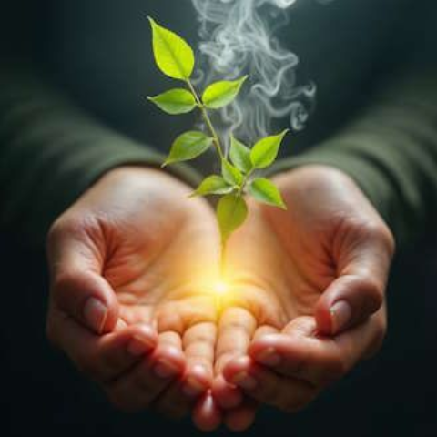 all natural way to quit smoking - with a green plant growing