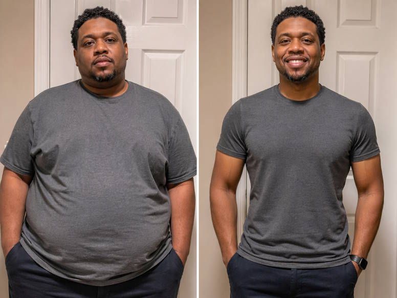 OKC man before and after weight loss hypnotherapy at Oklahoma City Elite Hypnosis