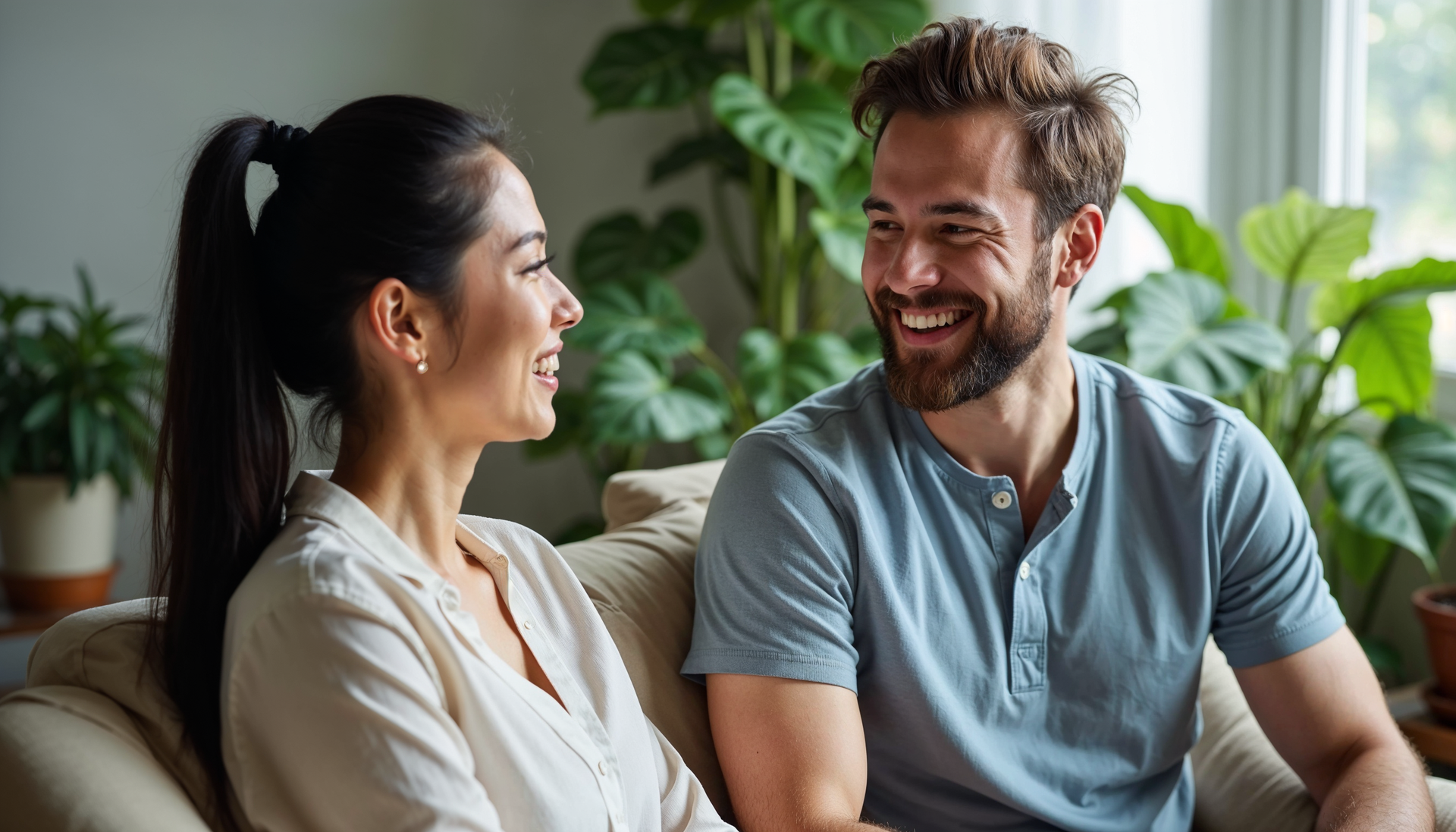 Therapy session between a young couple