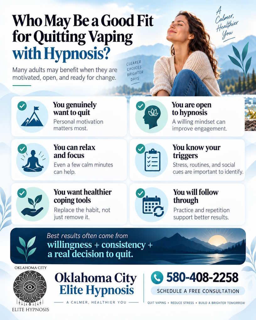 Quit Vaping at Oklahoma City Elite Hypnosis Flyer