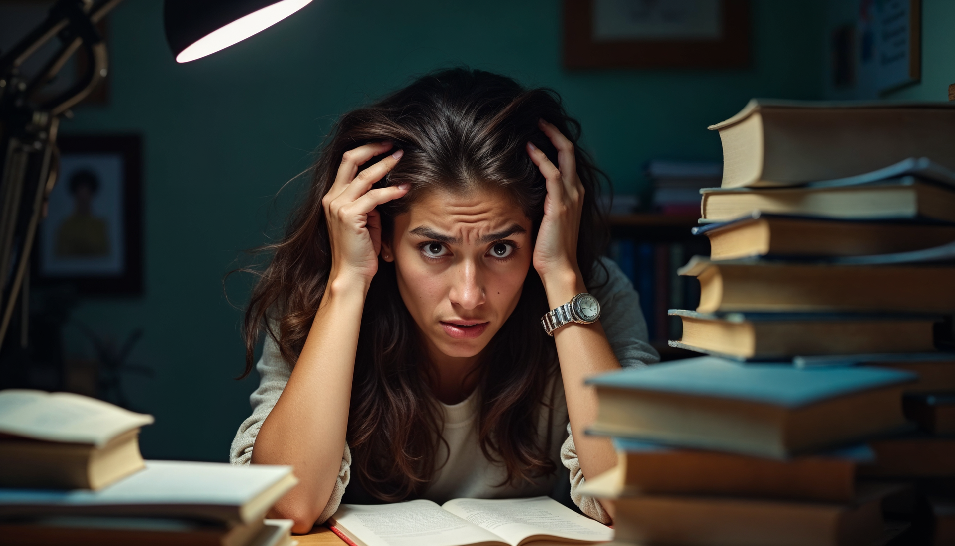 woman stressed out due to college finals week