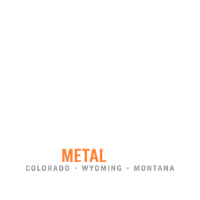 Vance Metal Buildings logo with Colorado, Wyoming, and Montana in gray on white background