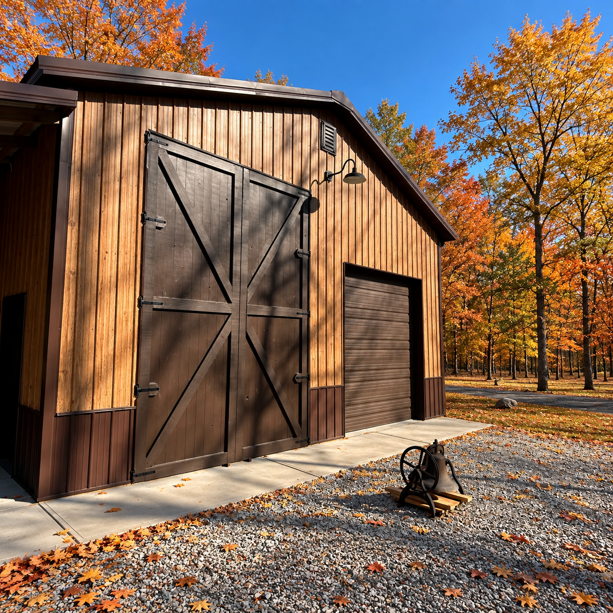 Steel frame package delivered to a finished slab on a clear fall day in the Front Range