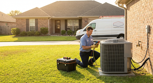 Aaron's Services technician completing an HVAC Installation Independence MO homeowners trust