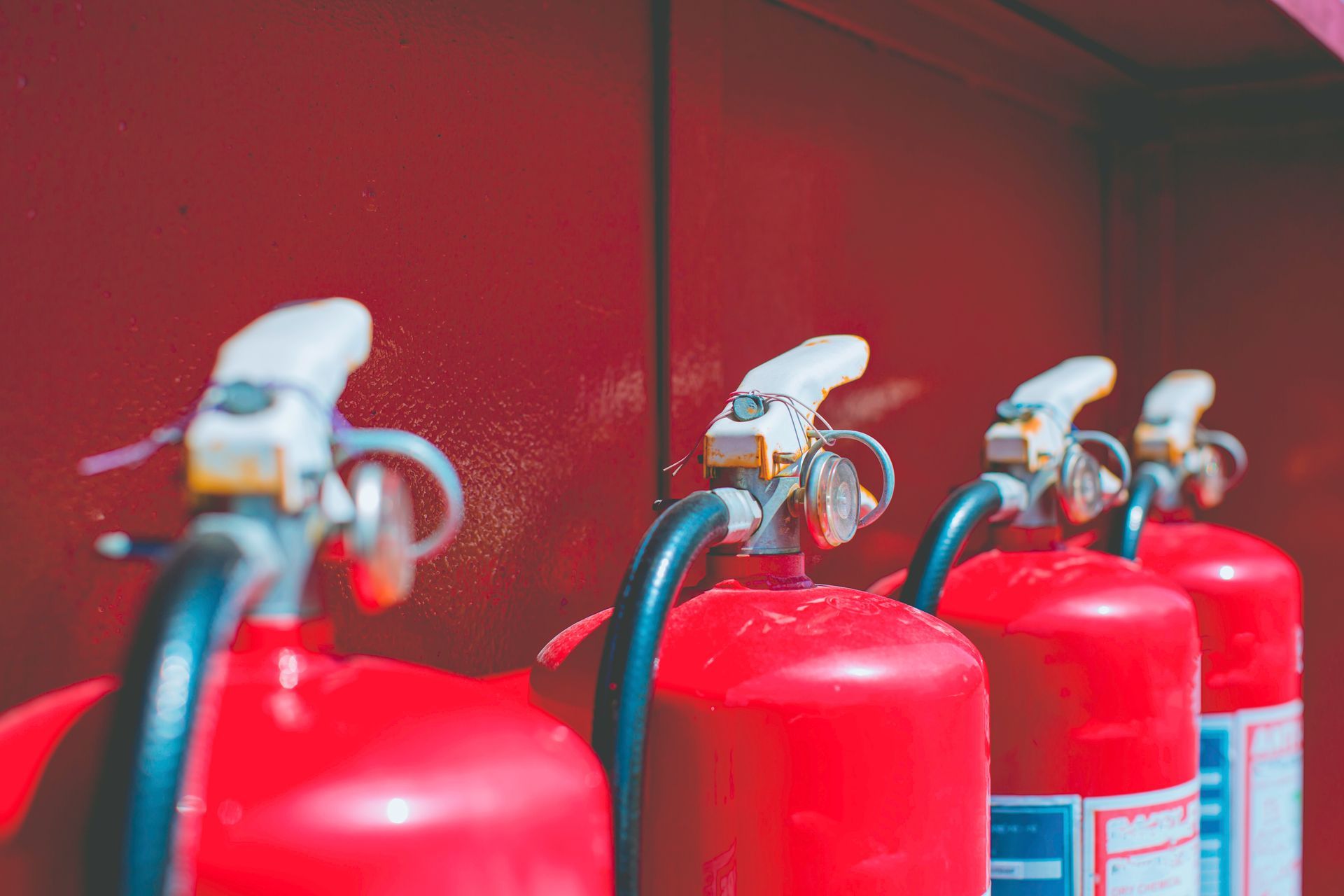 Fire extinguishers.
