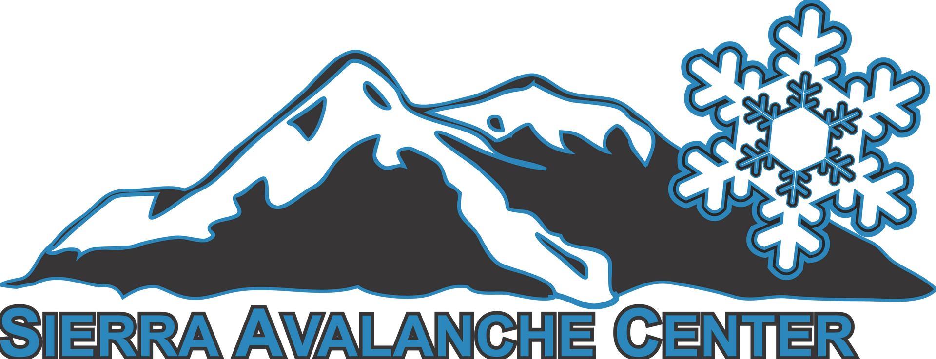 Sierra Avalanche Center logo with snowy mountain silhouette and blue snowflake icon
