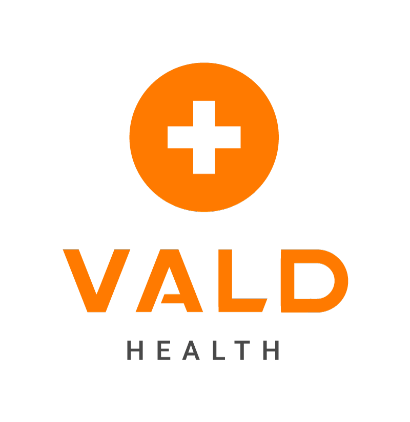 VALD Health logo with orange medical cross icon and text on white background