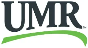 UMR logo in dark gray with a green swoosh underline on a white background