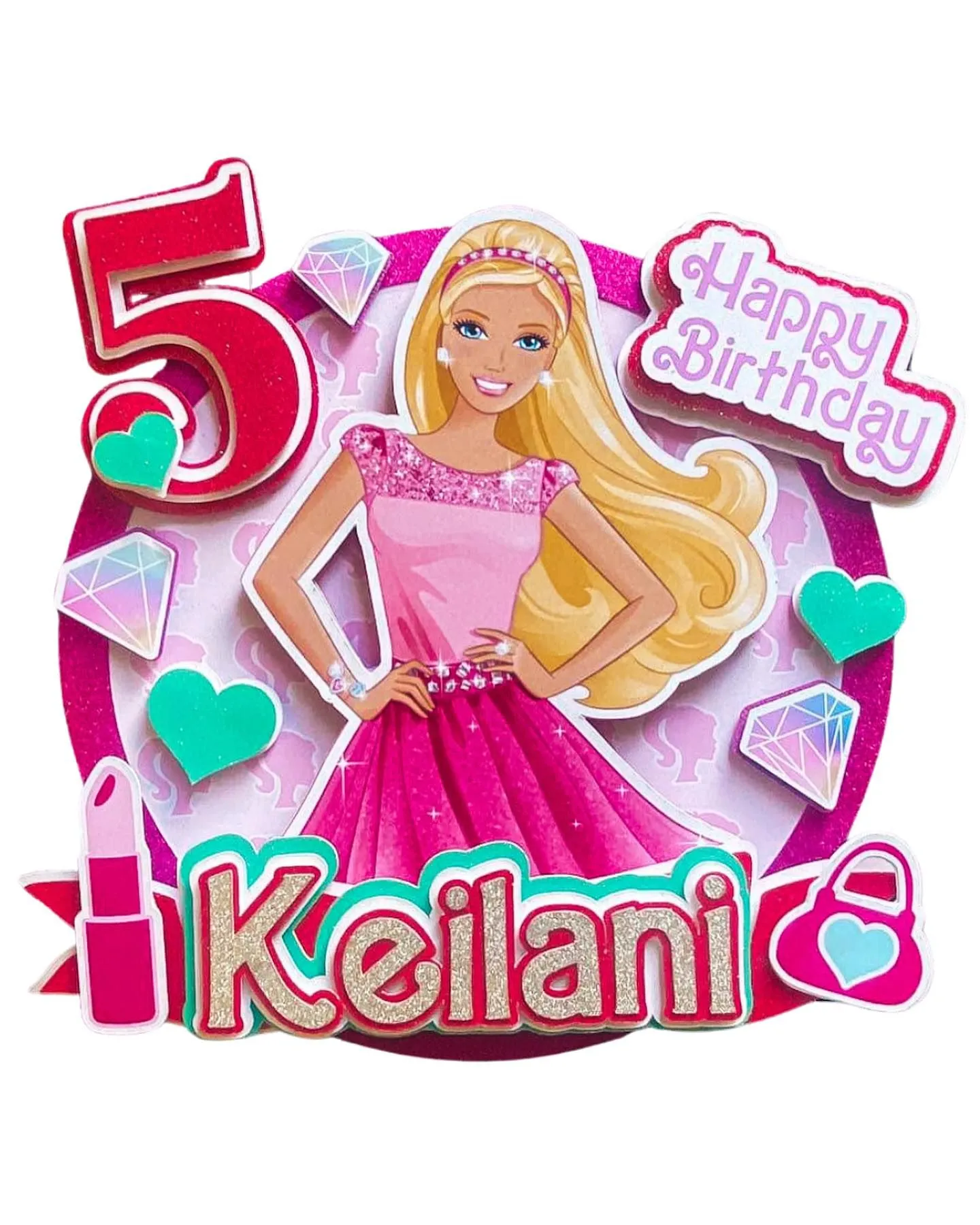 Bright Pink Barbie Cake Topper