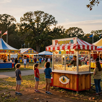 School carnival popcorn stand