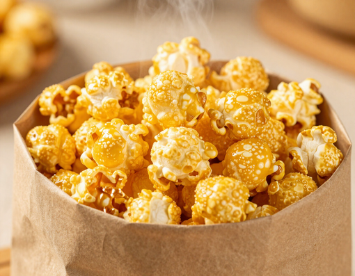 Fresh kettle corn close up