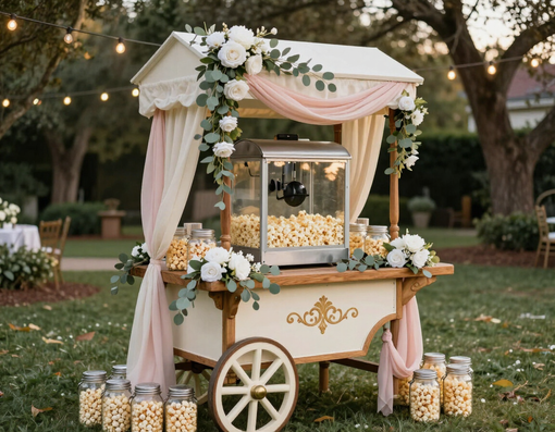 Kettle corn cart at a wedding